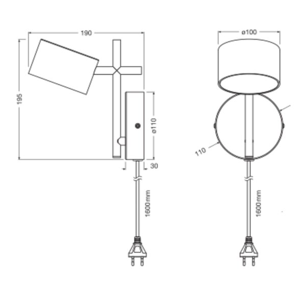 LED Wandleuchte Alu dimmbar verstellbar 3000 K OSRAM