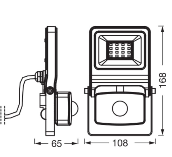 LED Außenstrahler Bewegungsmelder Alu 3000 K IP44 OSRAM