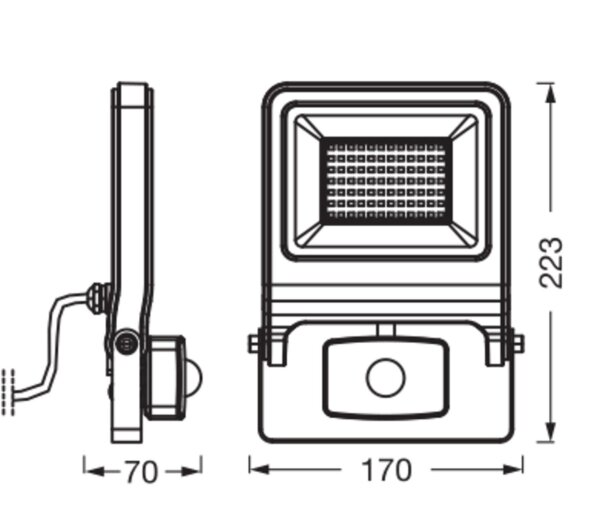 LED Außenstrahler Sensor Alu 3000K IP44 H:22,3cm OSRAM