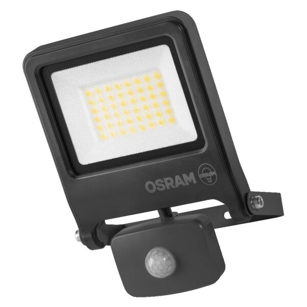 LED Außenstrahler Sensor Alu 3000K IP44 H:18,9cm OSRAM