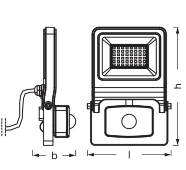 LED Außenstrahler Sensor Alu 3000K IP44 H:18,9cm OSRAM