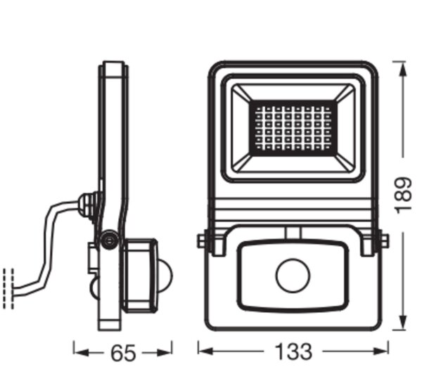LED Außenstrahler Sensor Alu 3000K IP44 H:18,9cm OSRAM