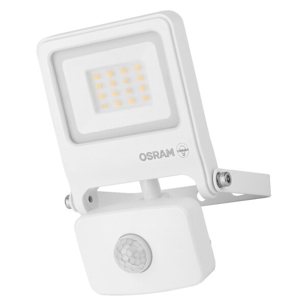 LED Außenstrahler Alu Glas Weiß Sensor 3000K IP44 OSRAM