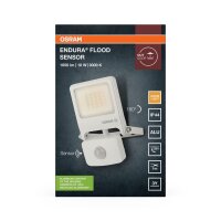 LED Außenstrahler Alu Glas Weiß Sensor 3000K...
