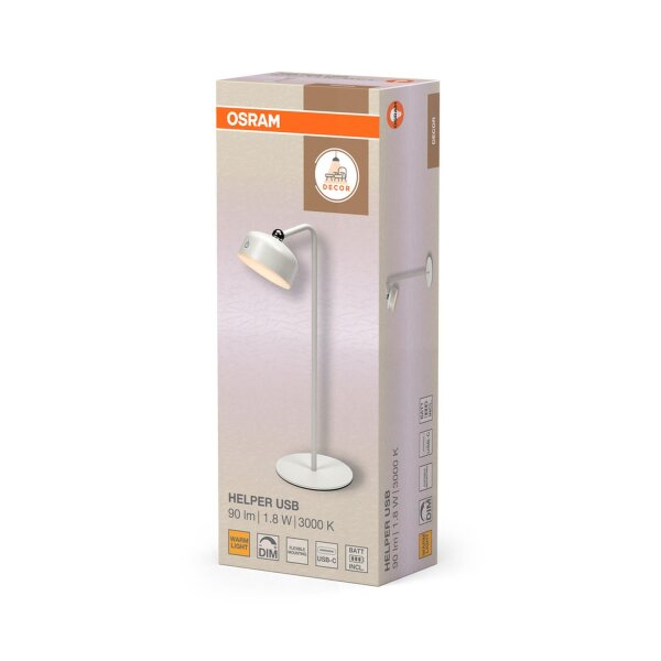 LED Akku Tischlampe dimmbar Weiß 3000 K 36 cm OSRAM