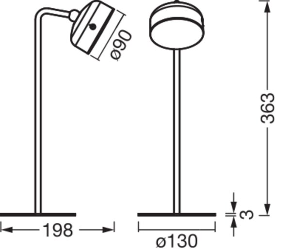 LED Akku Tischlampe dimmbar Weiß 3000 K 36 cm OSRAM
