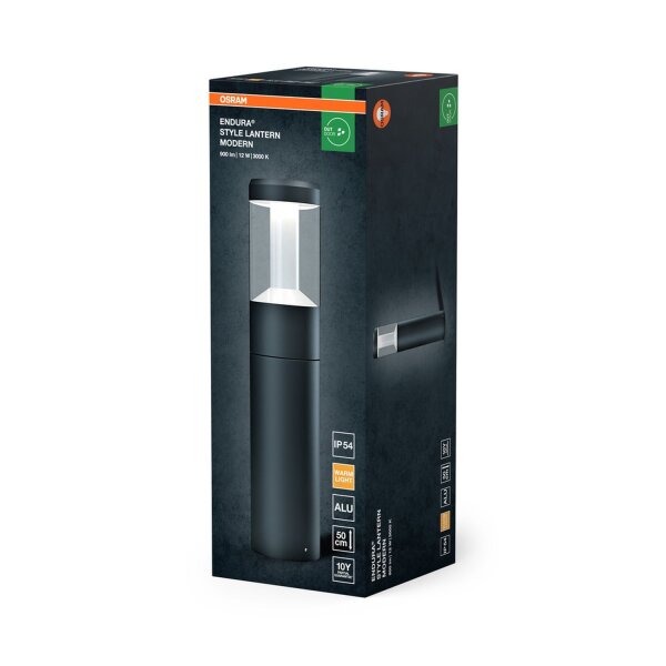 LED Pollerleuchte Alu 3000 K IP44 H:50 cm modern OSRAM