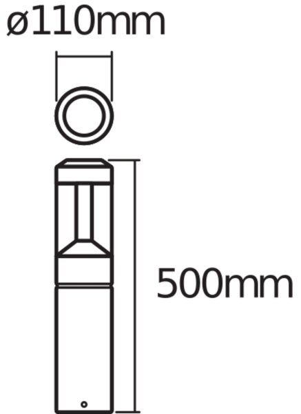 LED Pollerleuchte Alu 3000 K IP44 H:50 cm modern OSRAM
