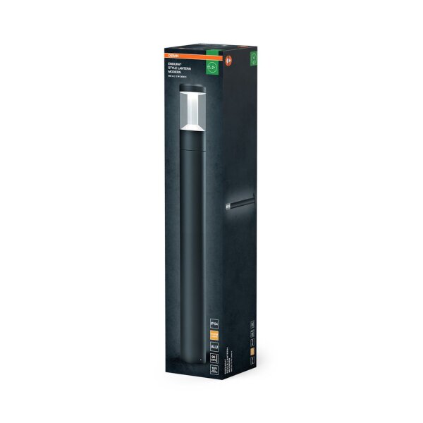 LED Pollerleuchte Dunkelgrau Alu 3000 K IP44 90cm OSRAM