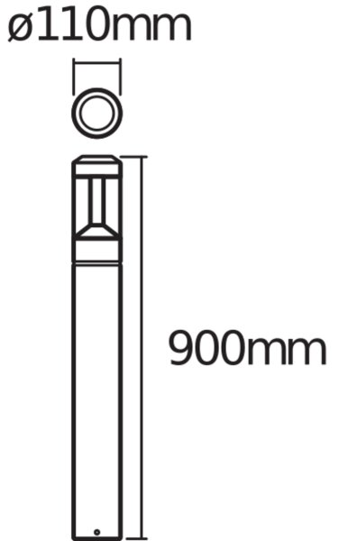 LED Pollerleuchte Dunkelgrau Alu 3000 K IP44 90cm OSRAM