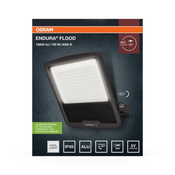 LED Außenstrahler Dunkelgrau Aluminium 4000K IP65 OSRAM