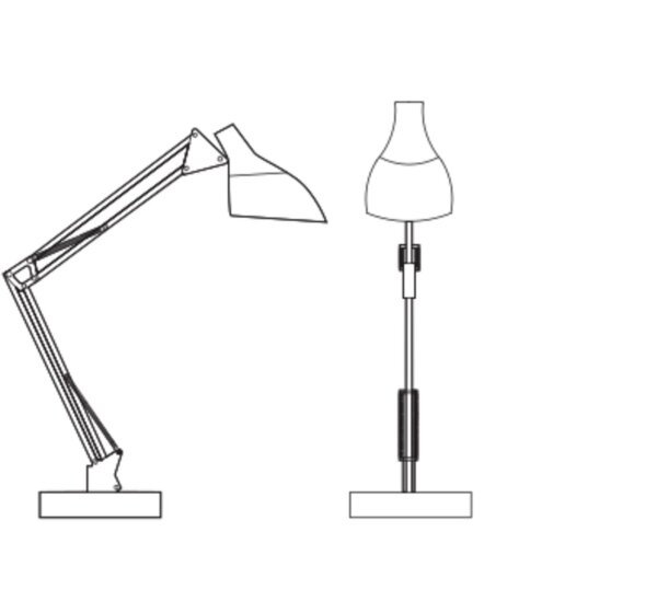 Tischlampe verstellbar Schwarz Metall E27 H:40 cm OSRAM