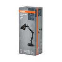 Tischlampe verstellbar Schwarz Metall E27 H:40 cm OSRAM