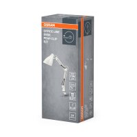 Klemmleuchte verstellbar Metall Weiß E27 H:40cm OSRAM