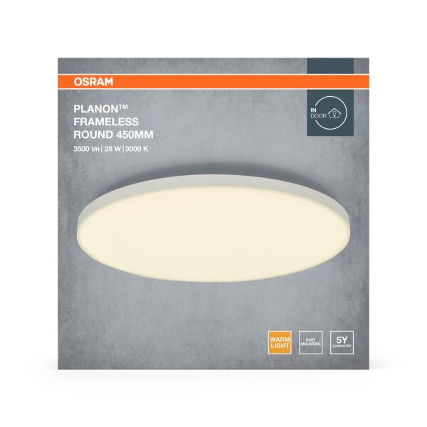 LED Deckenlampe Weiß Alu Metall 3000 K rund Ø45cm OSRAM