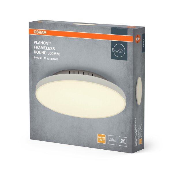 LED Deckenleuchte Weiß Alu Metall 3000K Ø30cm OSRAM