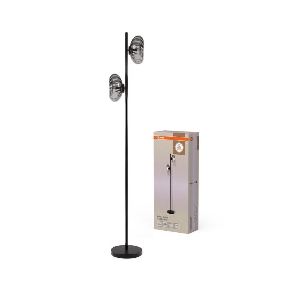 Stehleuchte Schwarz Stahl Glas E14 H:170 cm OSRAM