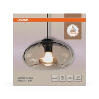 Pendelleuchte Schwarz Glas Stahl E27 Ø28 cm OSRAM
