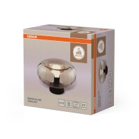 Tischleuchte Schwarz Stahl Glas E27 H:17,6 cm OSRAM