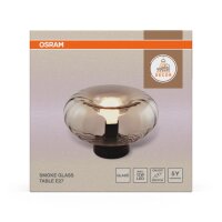 Tischleuchte Schwarz Stahl Glas E27 H:17,6 cm OSRAM
