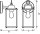 Wandlampe Alu Glas IP23 E27 H:22,5 cm Laterne OSRAM