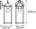 Wandlampe Alu Glas Laterne IP23 E27 H:29,3 cm OSRAM