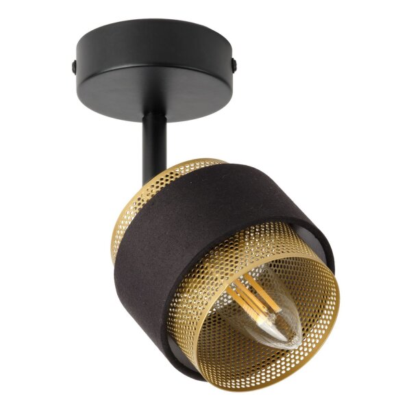 Deckenspot schwenkbar Schwarz Stoff E14 L:10 cm OSRAM