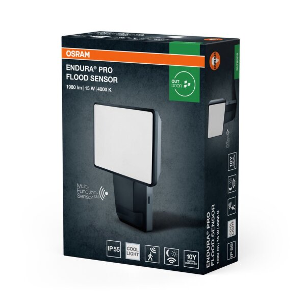 LED Wandlampe Sensor flexibel Metall 4000K IP55 OSRAM