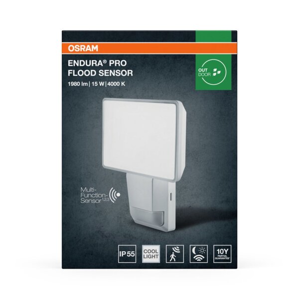 LED Lampe Metall Sensor verstellbar 4000K IP55 OSRAM