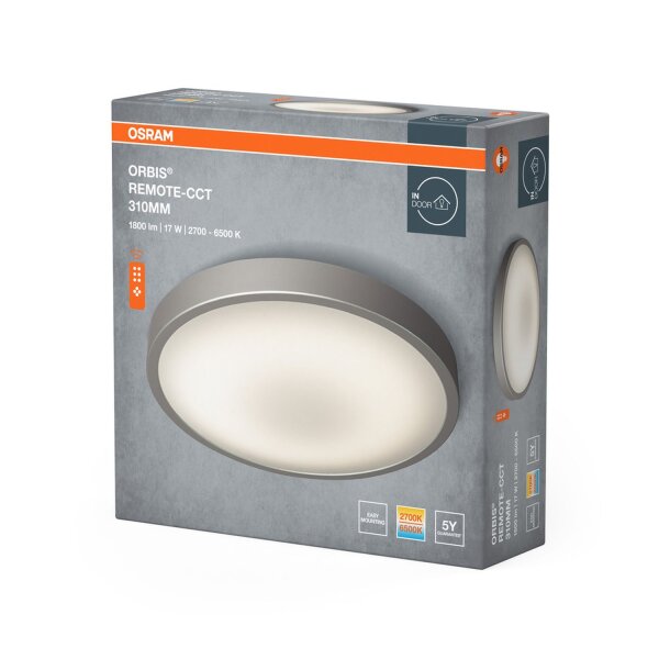LED Deckenlampe dimmbar CCT Weiß Alu 2700-6500K OSRAM