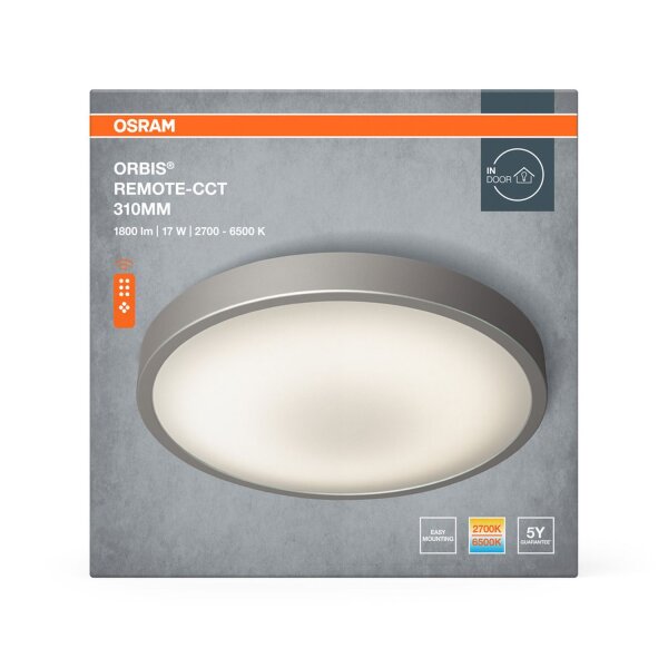 LED Deckenlampe dimmbar CCT Weiß Alu 2700-6500K OSRAM