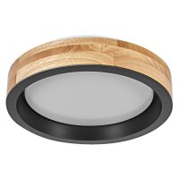 LED Deckenleuchte Click-DIM Schwarz Holz 3000K OSRAM