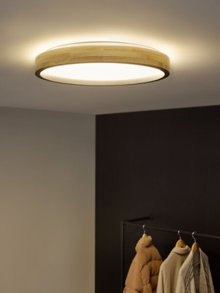 LED Deckenleuchte Click-DIM Holz Schwarz 3000K OSRAM