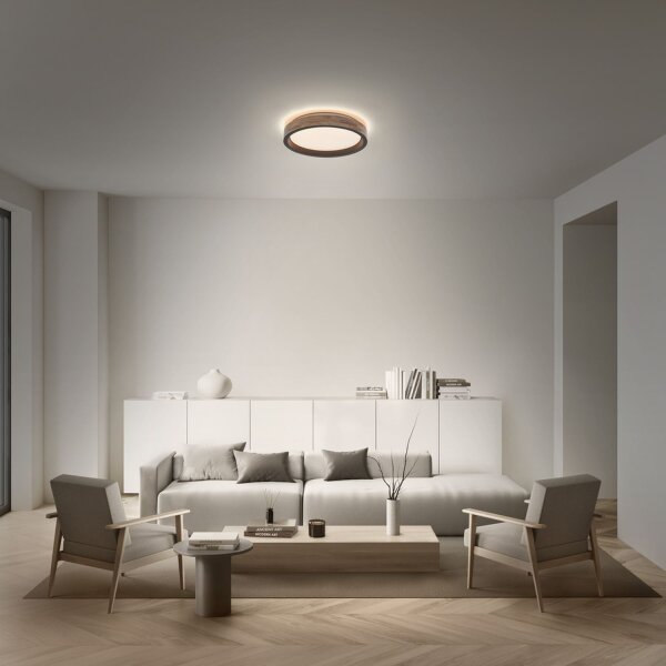 LED Deckenleuchte Click-DIM Holz Schwarz 3000K OSRAM