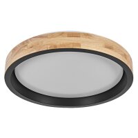 LED Deckenleuchte Schwarz Holz Click-DIM 3000K OSRAM