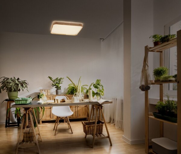 LED Deckenleuchte Click-DIM Holz 3000K B:39,5cm OSRAM