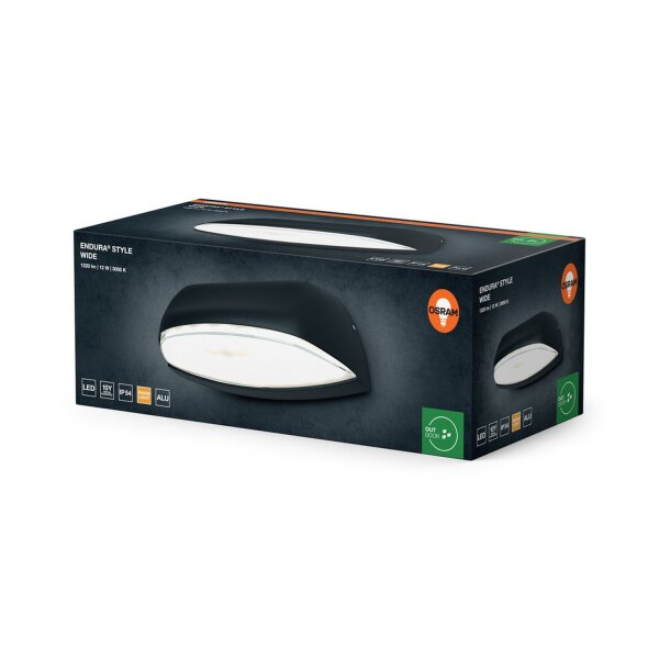 LED Wandlampe Dunkelgrau Metall 3000 K IP54 OSRAM