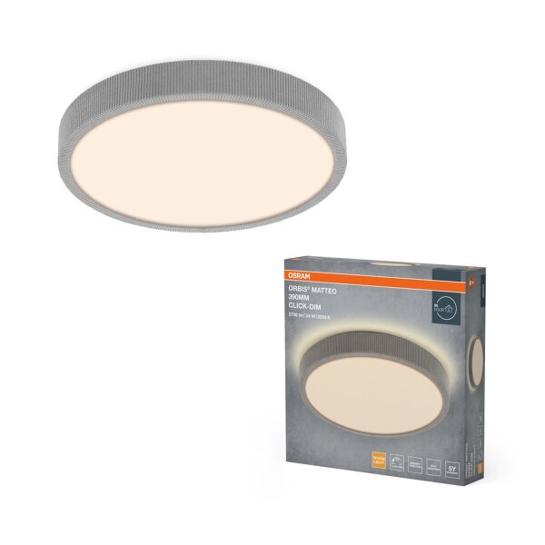 LED Deckenleuchte Click-DIM Stoff 3000K Ø39cm OSRAM