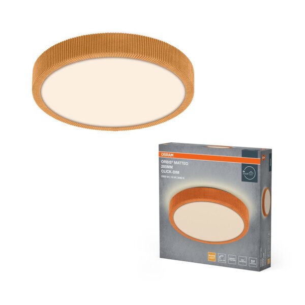 LED Deckenleuchte Orange Stoff Click-DIM 3000K OSRAM