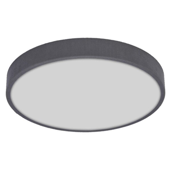 LED Deckenleuchte Grau Stoff Click-DIM 3000K Ø49 cm