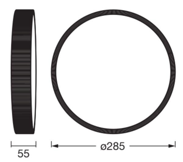LED Deckenleuchte Click-DIM 3000K Grau Stoff rund OSRAM