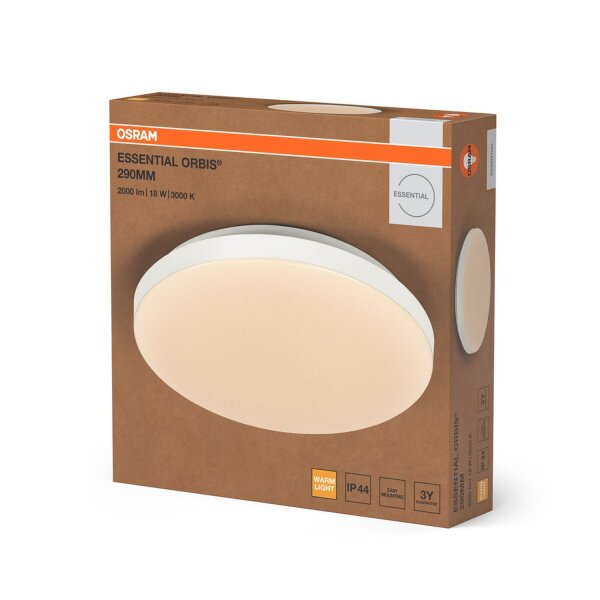 LED Deckenleuchte Weiß Metall Ø28,5cm 3000 K IP44 OSRAM