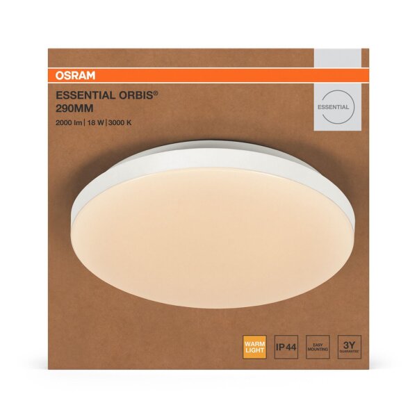 LED Deckenleuchte Weiß Metall Ø28,5cm 3000 K IP44 OSRAM