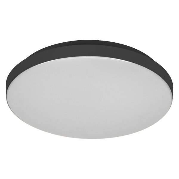LED Deckenleuchte 3000K Schwarz Metall IP44 Ø21,5cm