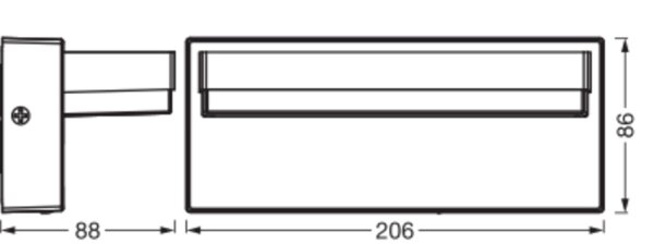 LED Außenwandlampe Alu 3000 K IP54 B:20,6 cm OSRAM