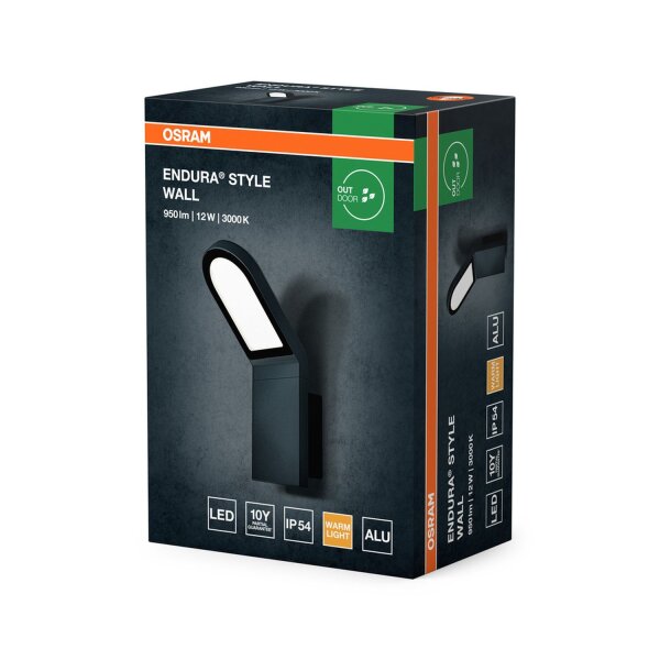 LED Wandleuchte Dunkelgrau Alu 3000 K IP44 OSRAM