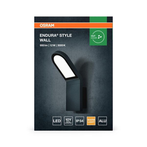 LED Wandleuchte Dunkelgrau Alu 3000 K IP44 OSRAM
