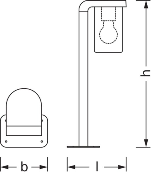 Wegeleuchte Dunkelgrau Alu Glas IP44 E27 H:50 cm OSRAM