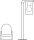 Wegeleuchte Dunkelgrau Alu Glas IP44 E27 H:50 cm OSRAM