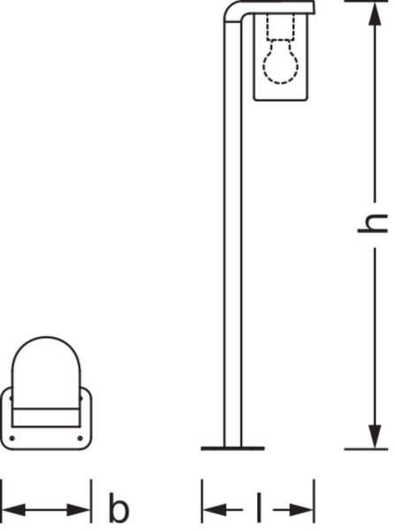 Wegeleuchte Aluminium Glas Grau IP44 E27 H:80 cm OSRAM